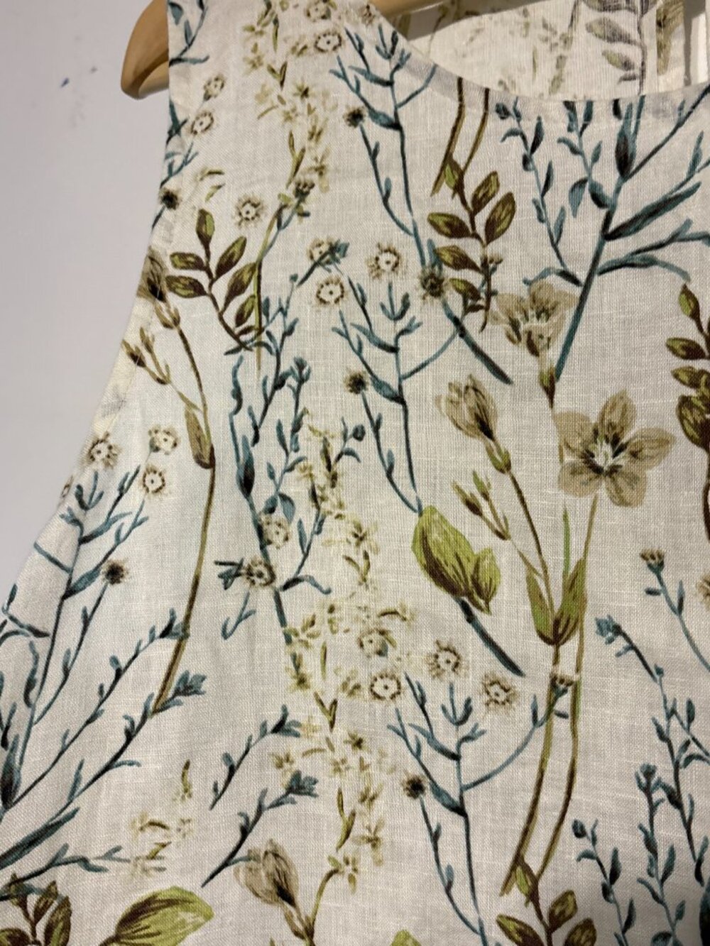 Cynthia Rowley Linen Floral Print Shift Sleeveless Dress XL cottage chic casual - Picture 3 of 7
